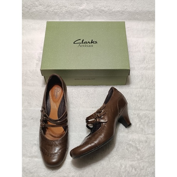 Clarks Artisan Leather Comfort Shoes Mary Jane Women's Sz 7M Active Air - Picture 1 of 11